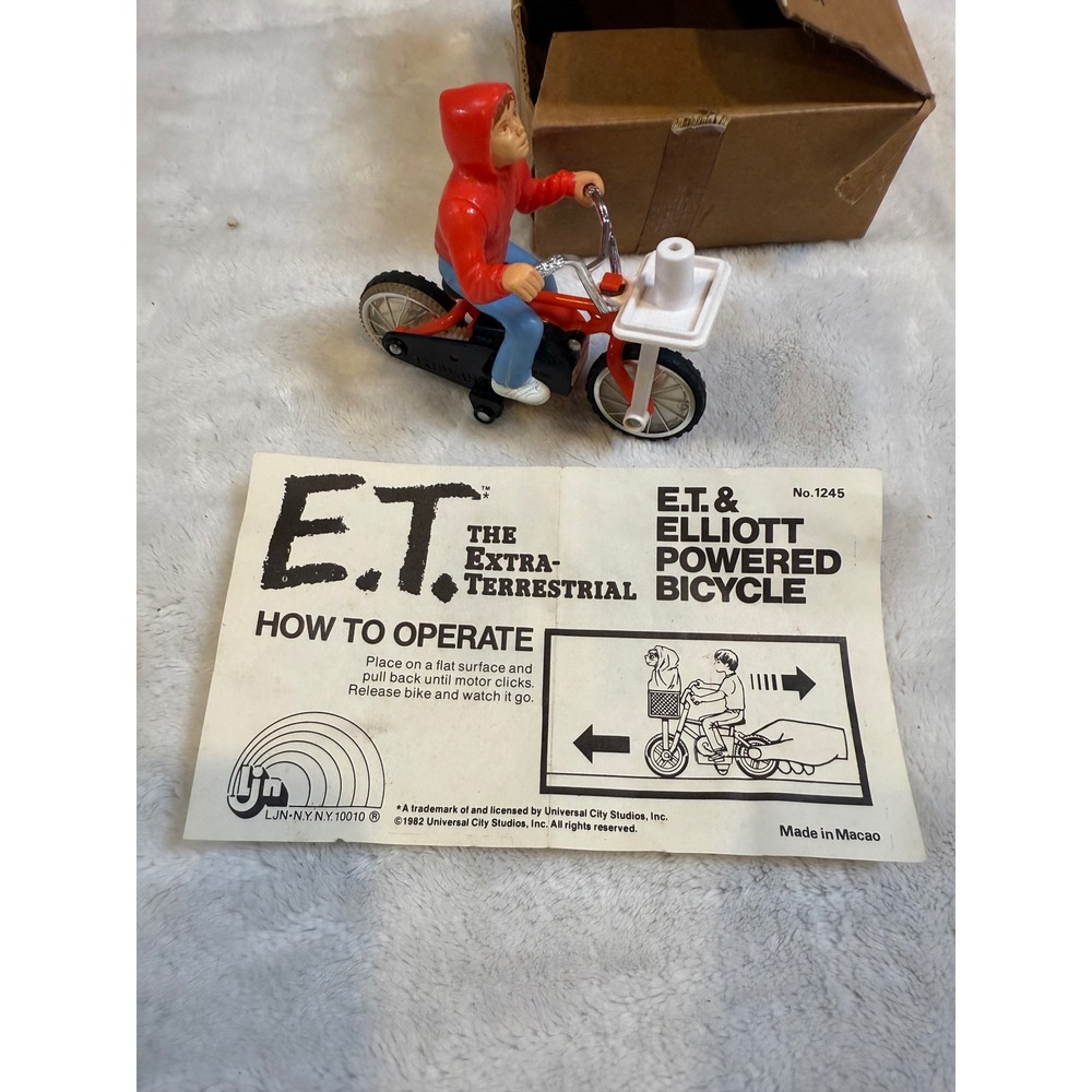 Vintage 1982 LJN ET The Extra-Terrestrial Elliott Powered Bicycle Toy No 1245